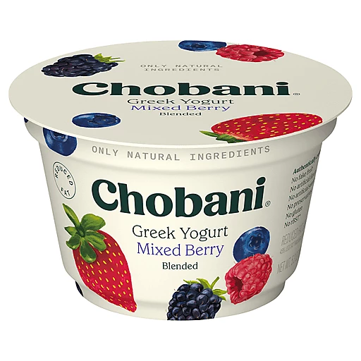 Chobani Yogurt, Reduced Fat, Greek, Mixed Berry, Blended 5.3 oz