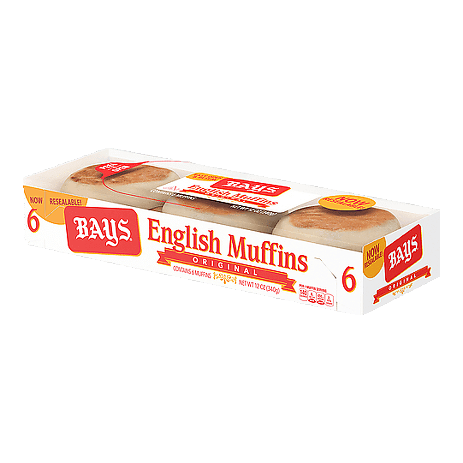 Bays Original English Muffins, 6 Count