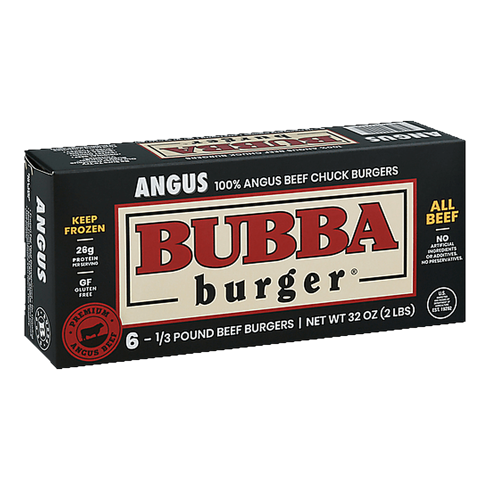 Bubba Burger Angus Beef Burgers, 6 Count (2 lb)
