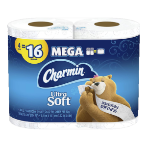 Charmin Ultra Soft Toilet Paper, 4 Mega Rolls