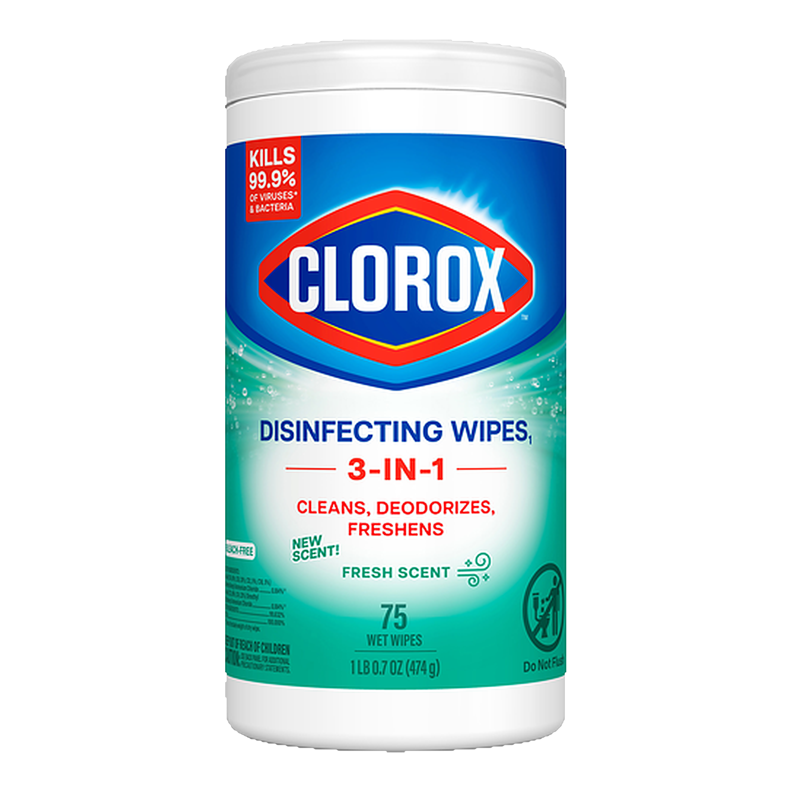 Clorox Disinfecting Wipes, Fresh Scent, 75 Count