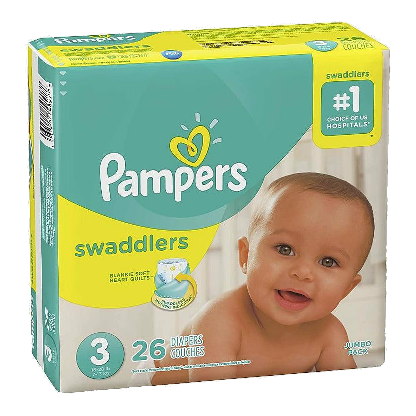 Pampers Swaddlers Diapers, Size 3, 26 Count