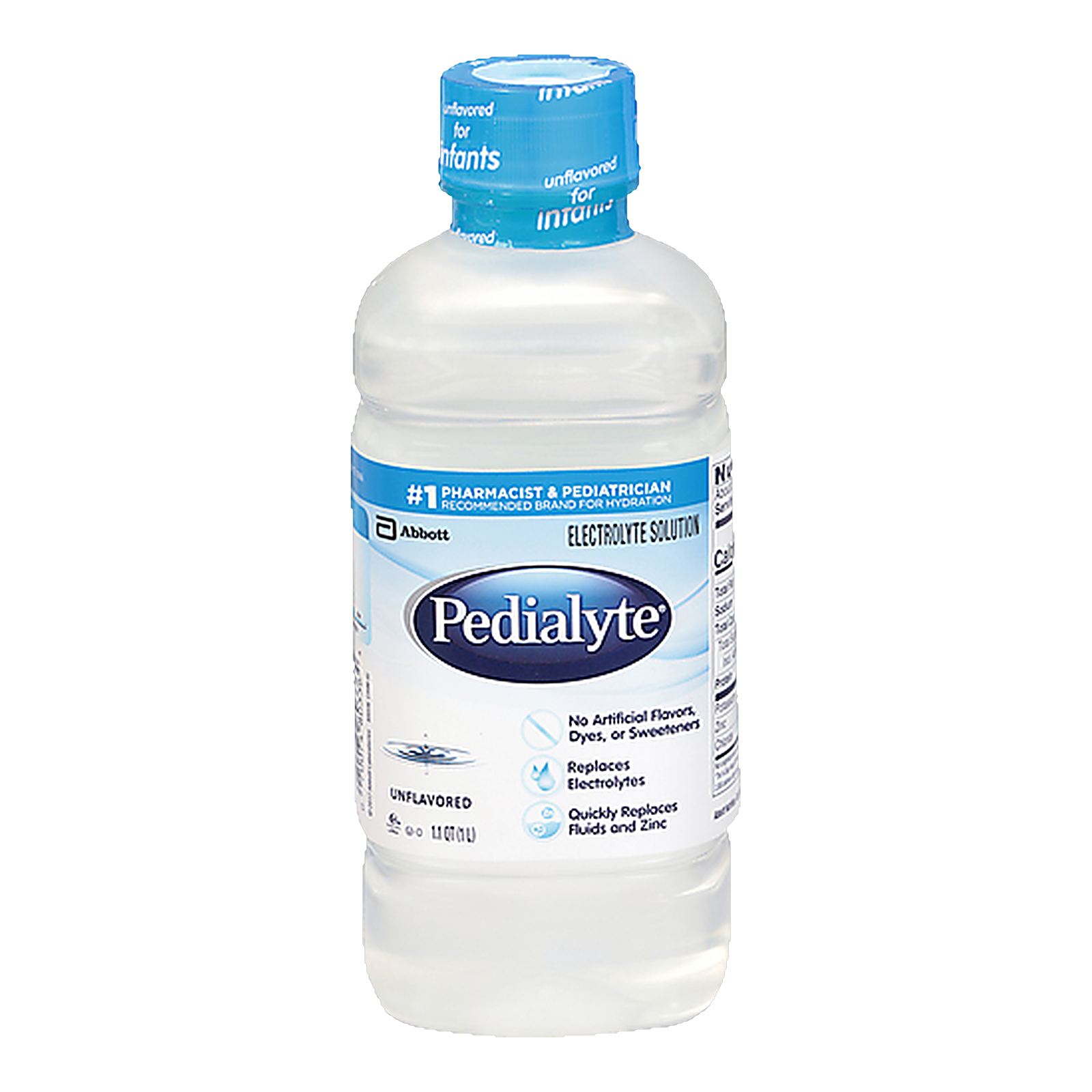 Pedialyte Electrolyte Solution, Unflavored, 1 Liter