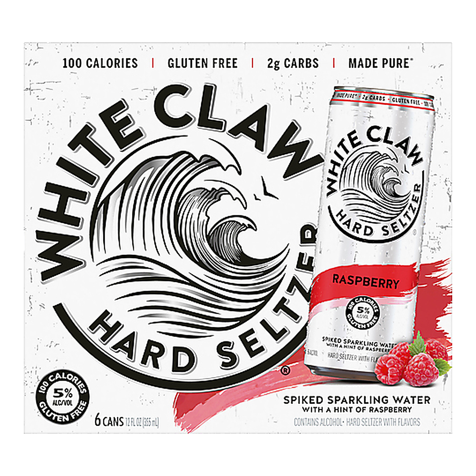 White Claw Raspberry Hard Seltzer 6-Pack